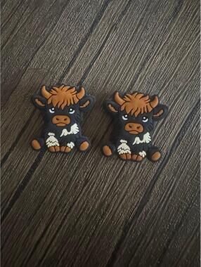 2 New Cow focal Bead Charms
